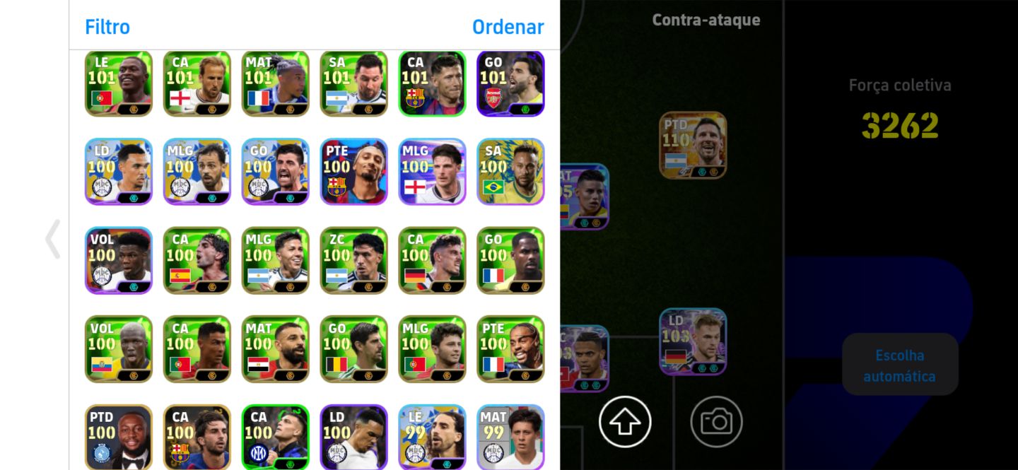 Conta efootball lotada de big time, épicos