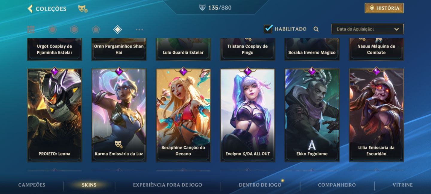 HIGH ELO,+150 SKINS+EMOTIONS e ICONES RAROS+D 2K INVESTIDO!NvLdROTA SUP17/TOP16