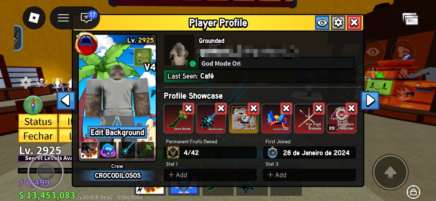 CONTA BLOX FRUITS COM ICE PERM E DARKBLADE LEVEL 2925 [VALOR NEGOCIÁVEL]