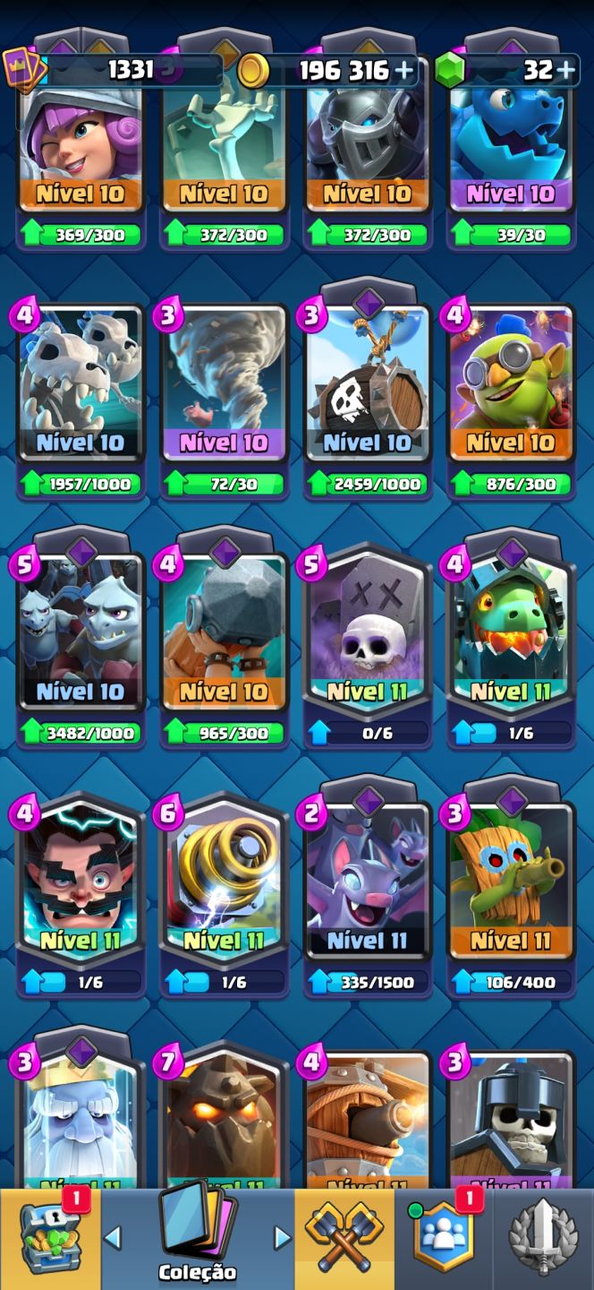 Conta clash Royale antiga, melhores cartas do game, MK Lv 13 + clash of clans