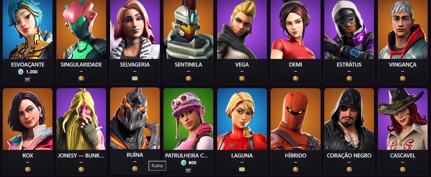 CONTA FORTNITE SKIN ANTIGAS