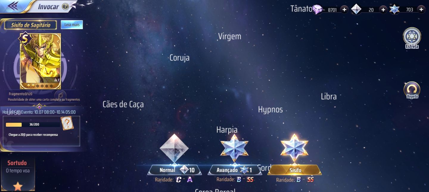 CONTA SAINT SEIYA AWAKENING