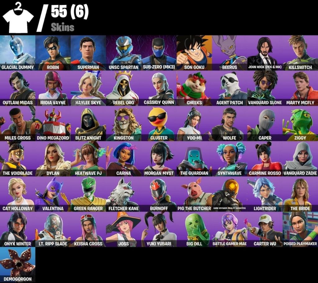 Conta Fortnite (55 Skins) | Goku, Sub-Zero, Demogorgon + Salve o Mundo