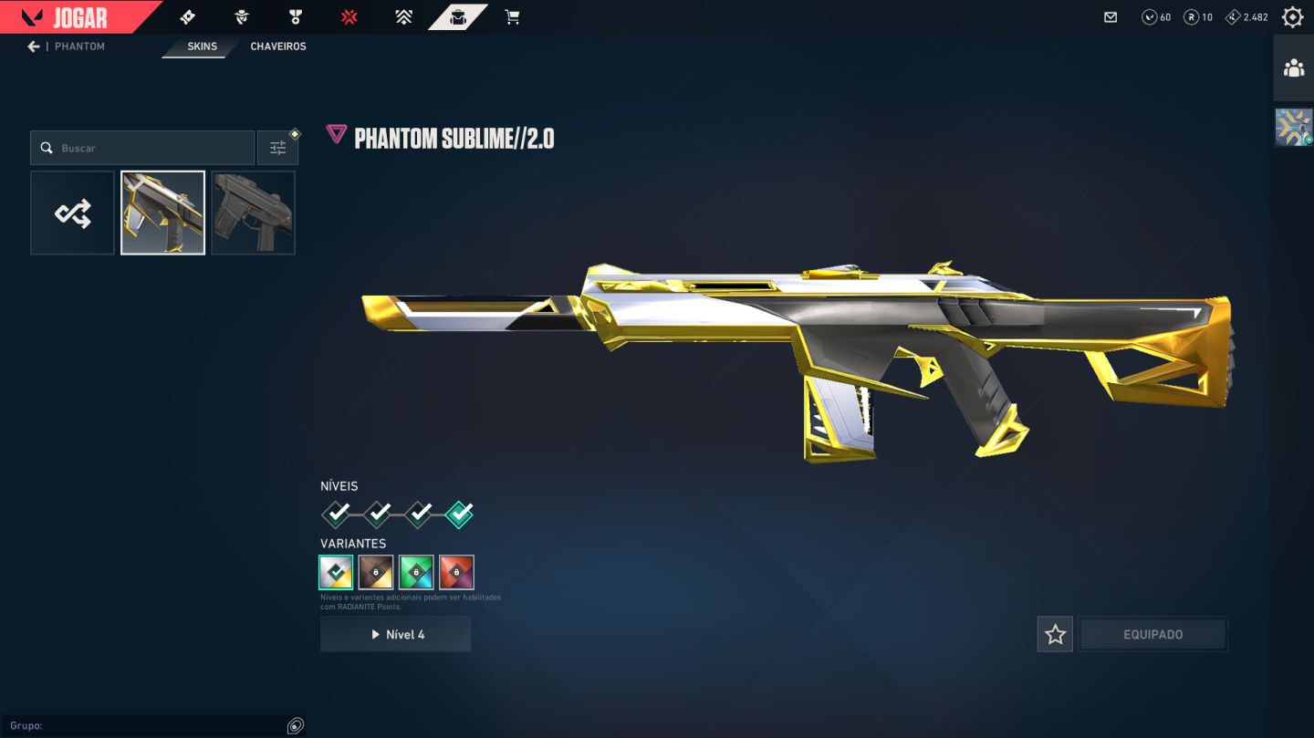 CONTA VALORANT NIVEL 12 COM VANDAL AEMONDIR E PHANTOM SUBLIME
