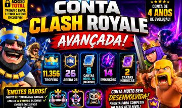 CR 11.5K TROFÉUS + 8 LVL 16 + 15 EVOLUÇÕES + ARENA 27