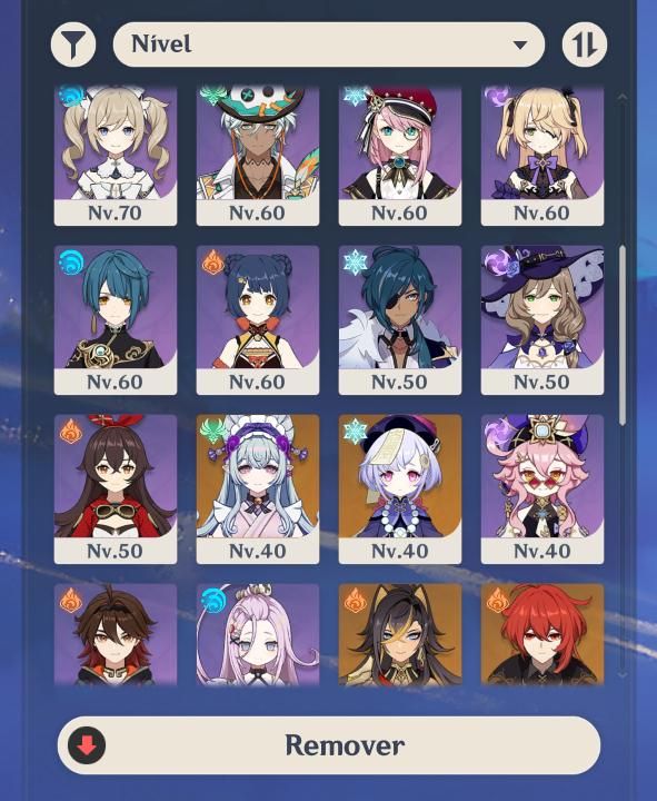 CONTA GENSHIN VESNA, CHASCA C1, MUALANI C1, COLUMBINA, DURIN E VARESA