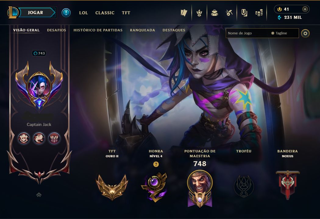 Conta LoL 390 skins + Jinx Fragmentada!