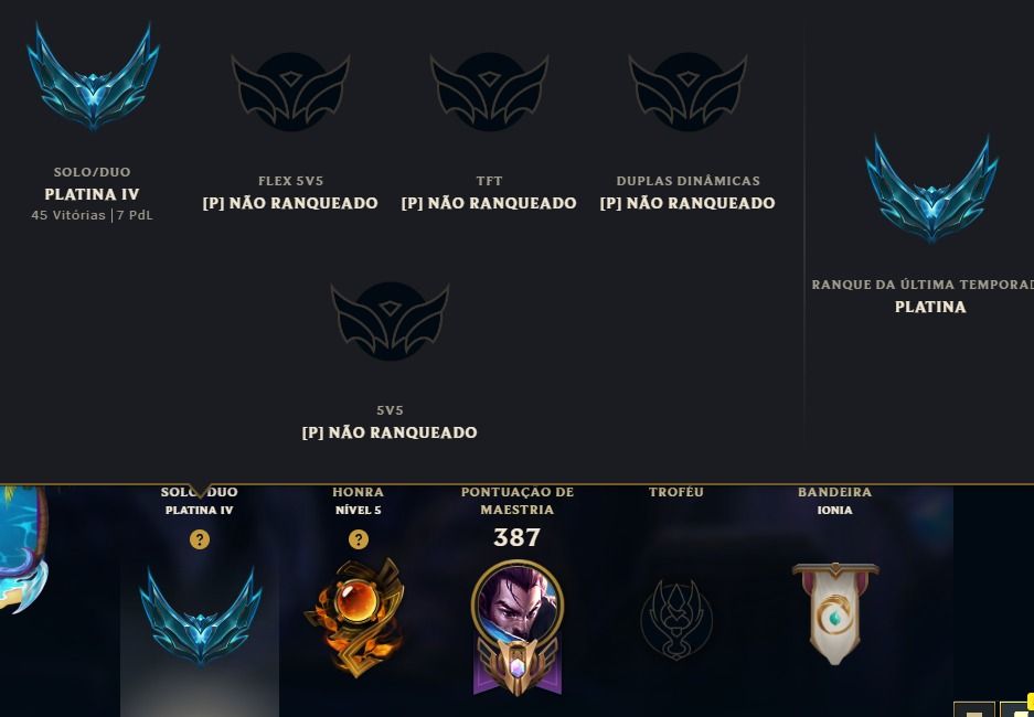 Full Acesso - 154 Skins - 150 Campeões - Level 299 - Platina