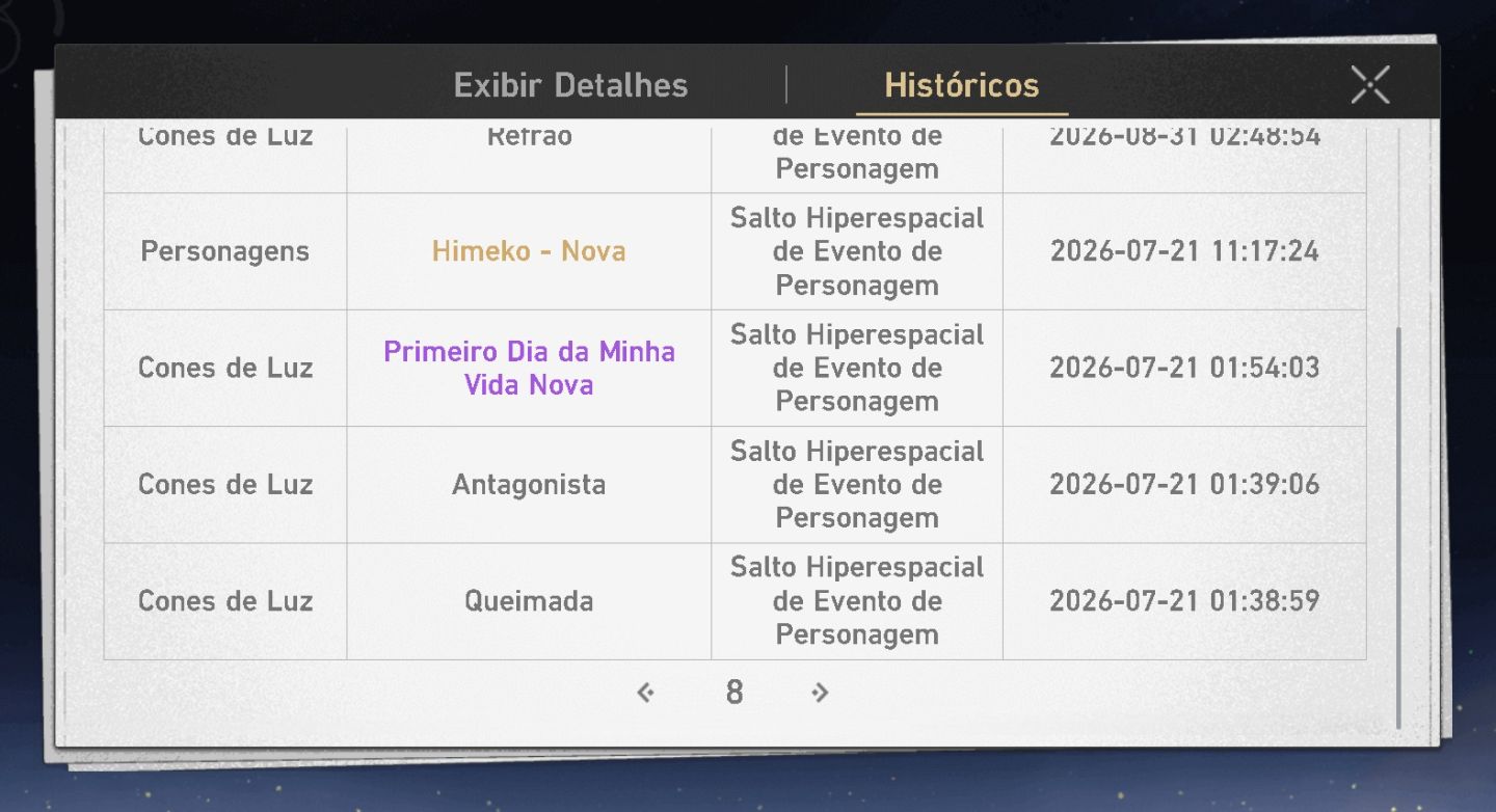 Sparxie E0S1, Yao E1S1, Sparkle E0S1, SW999, Sunday E0S1, Himeko Nova Negociável
