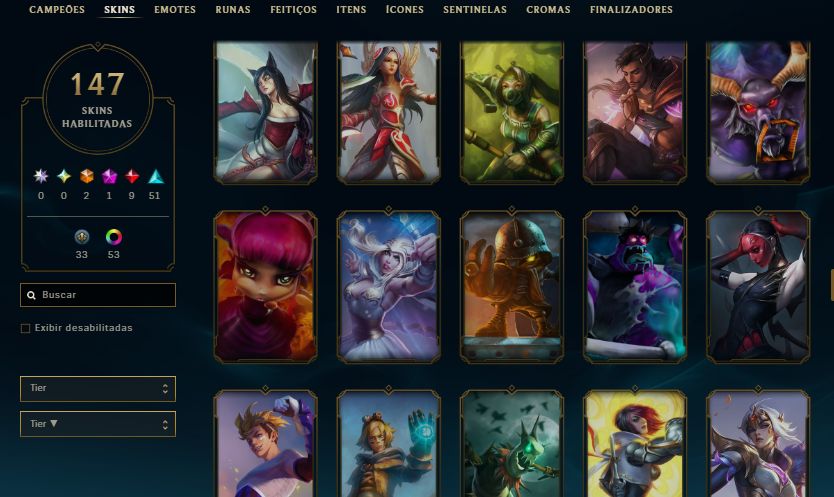 CONTA NIVEL 292 / 147 SKINS / MF EXOCÓSMICA/ 9 LENDÁRIAS/ 51 ÉPICAS /TODOS CHAMP