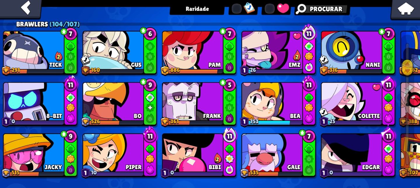 CONTA BRAWL STARS DE 2019 | 43.748 TROFÉUS | 104 BRAWLERS | 20 PRESTÍGIOS