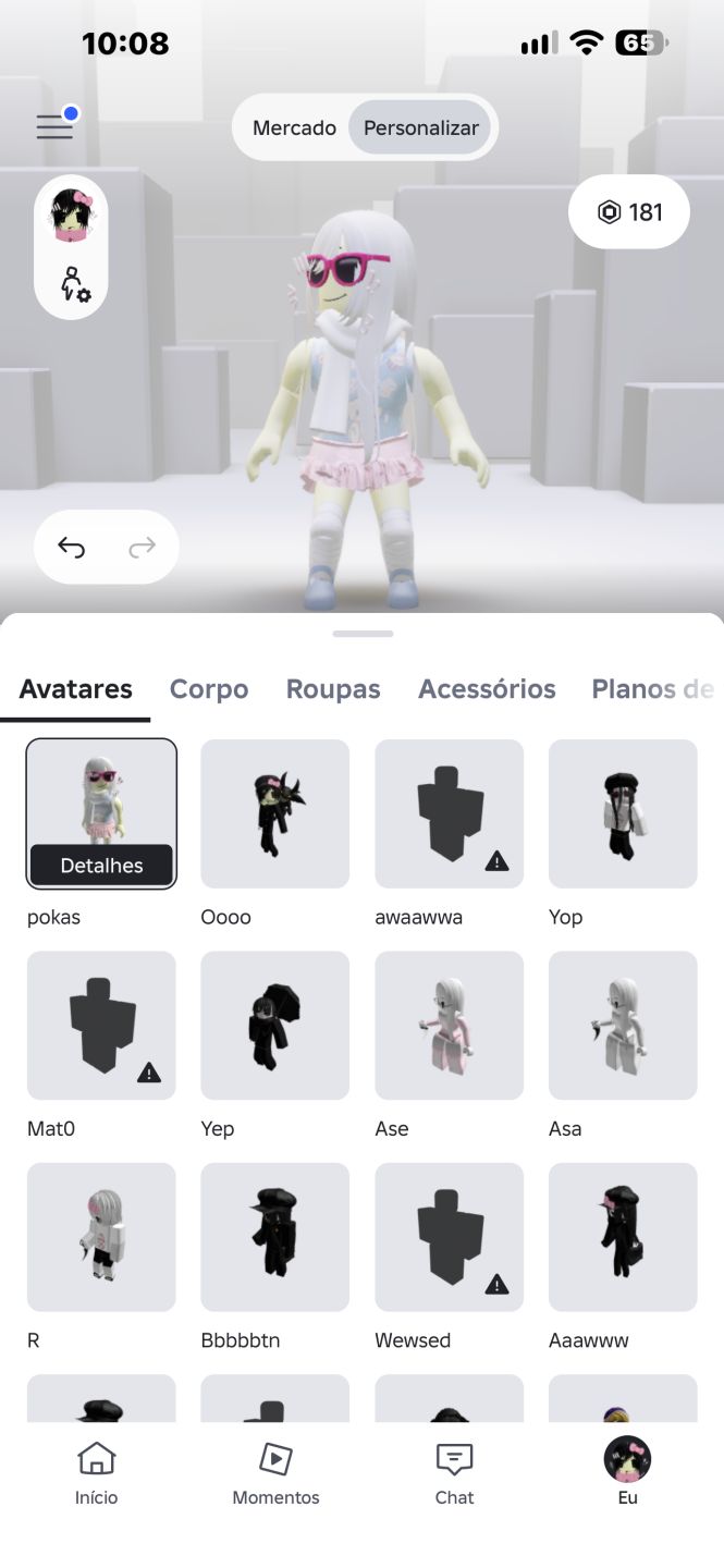 Conta Roblox com 180 robux e várias skins, a preço de banana