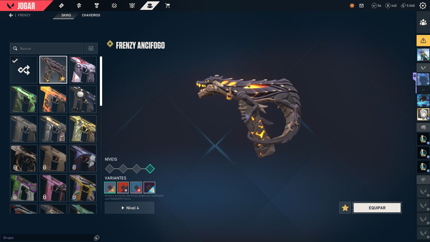 Conta valorant varias skins (LVL +200)