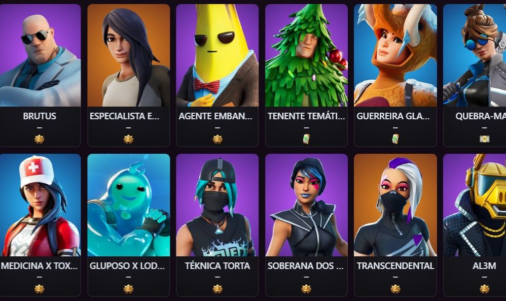 CONTA FORTNITE SKIN ANTIGAS