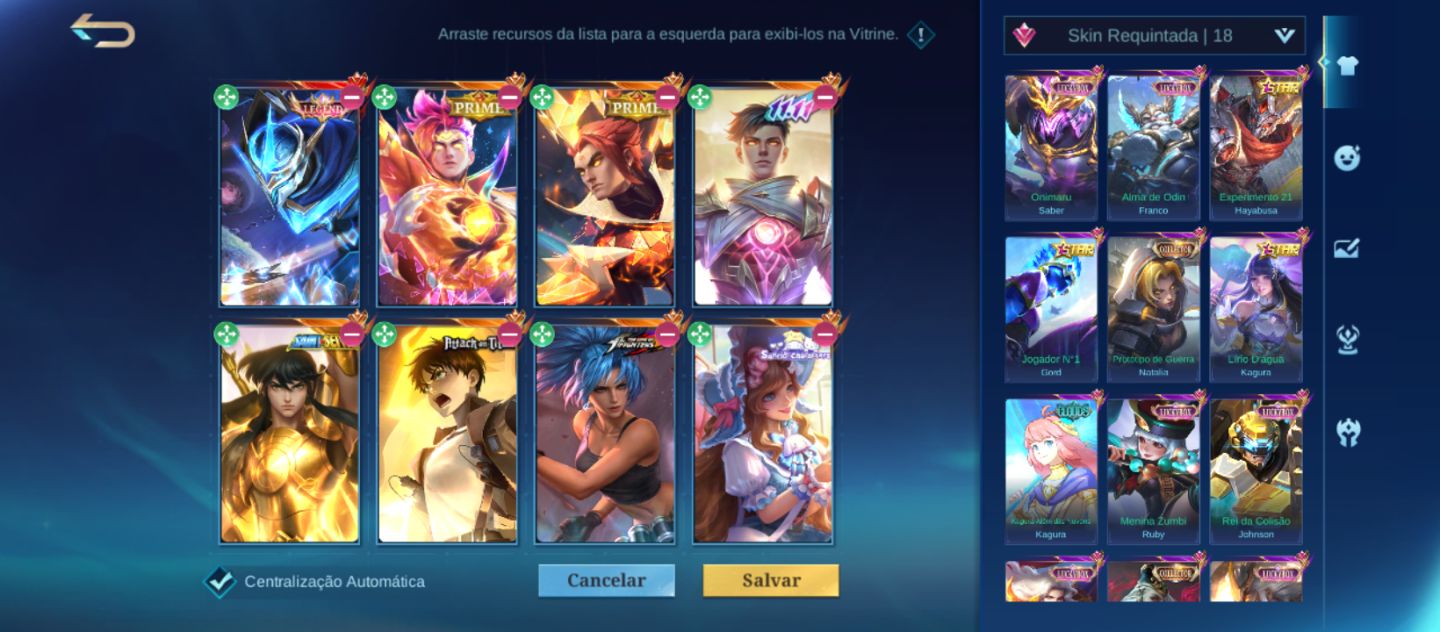 Menor preço Conta mlbb prime yu zhong e claude, legends... 408 Skins.