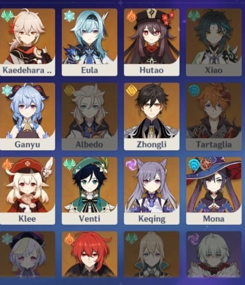 Genshin impact sem reroll com 15 bonecos tier 5