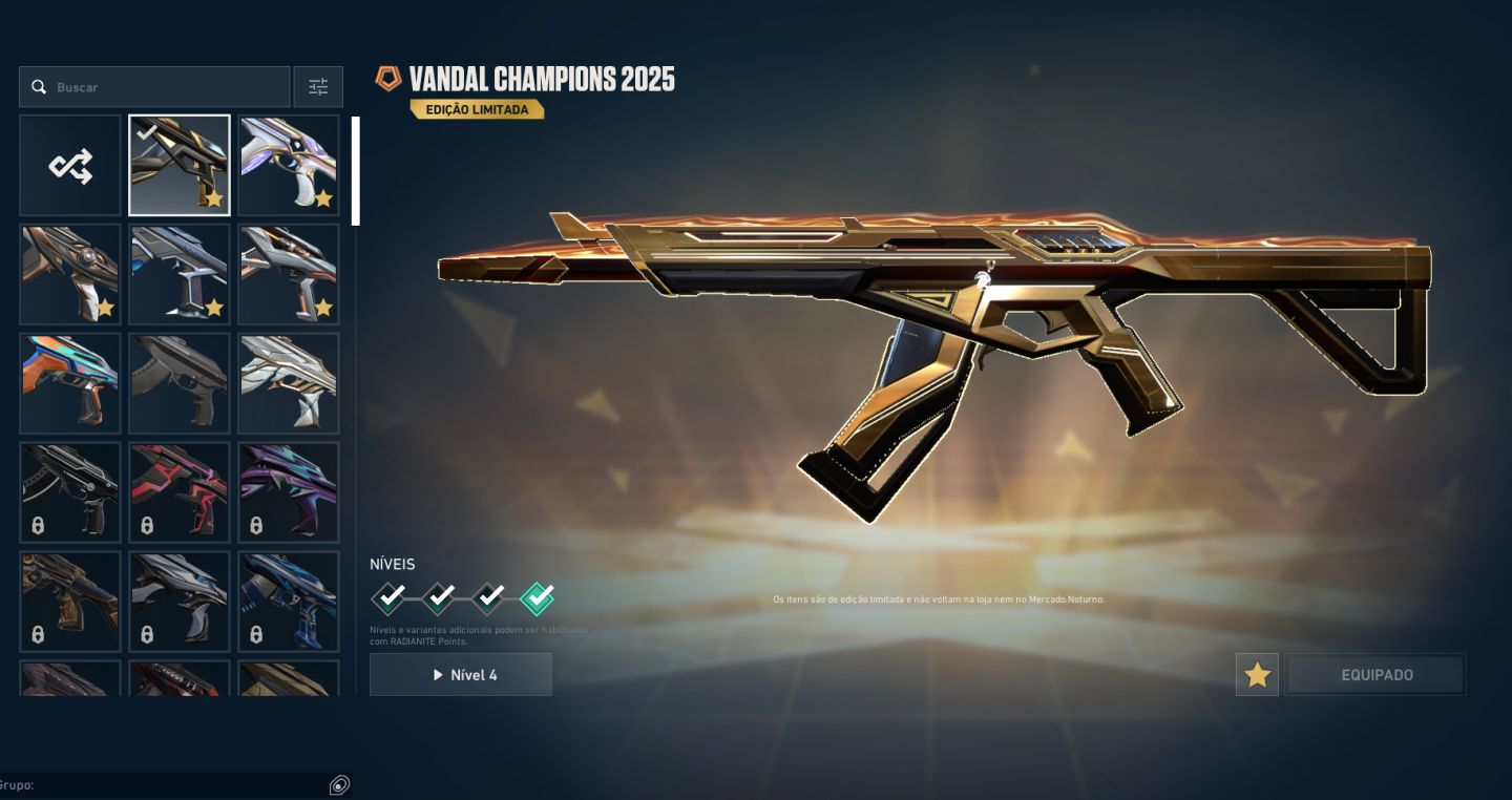 Conta valorant com skins Champions 2022