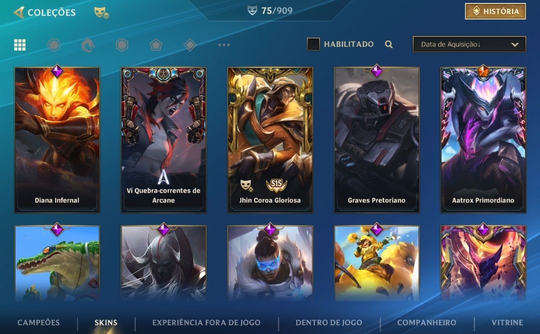 CONTA WILD RIFT, AATROX LANTERNA DRACONICA, 75 SKINS, MAESTRIA 7 AATROX, BRASIL