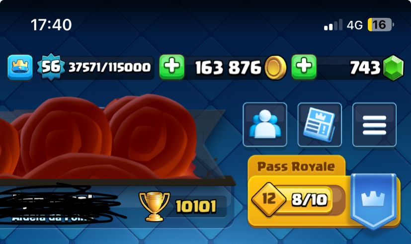 CONTA CLASH ROYALE 10K DE TROFEUS MUITAS EVOS