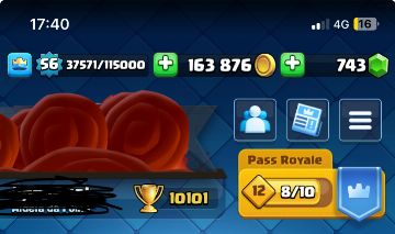 CONTA CLASH ROYALE 10K DE TROFEUS MUITAS EVOS
