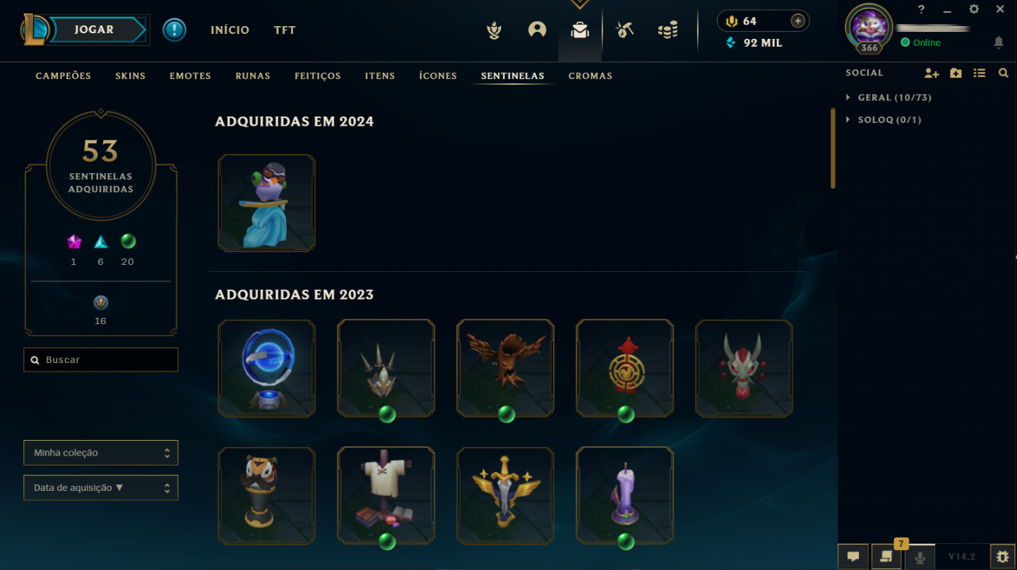 Acc League of Legends (564 skins) (bonus WR / TFT / LOR)