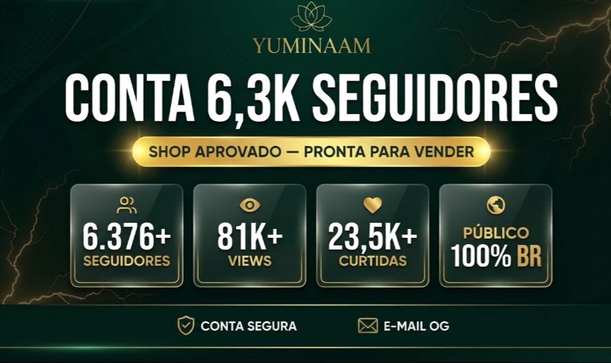 CONTA TIKTOK 6,3K SEGUIDORES, SHOP APROVADO | NICHO PROSPERIDADE | SEM DOC