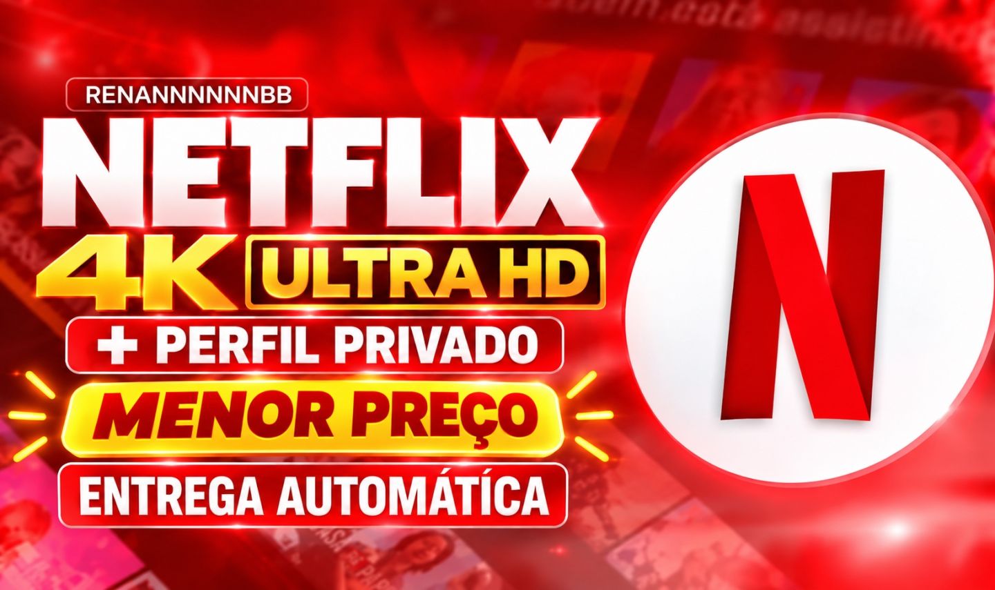 NETFLIX 4K ULTRA HD + PERFIL PRIVADO - 30 DIAS