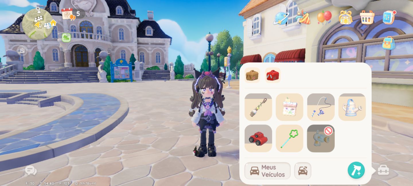 CONTA HEARTOPIA COM LAGO DA FLORESTA, CARRO KUROMI E POGO STICK ROSA