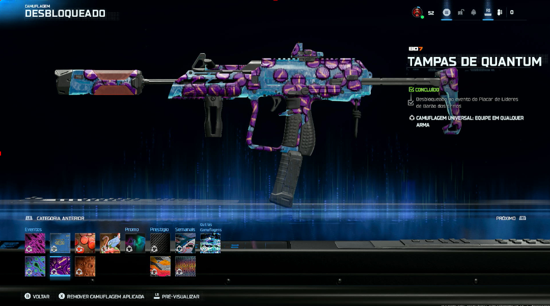 CONTAS WARZONE PRESTIGIO 9 NEXUS CAMUFLAGEM b07 WARZONE