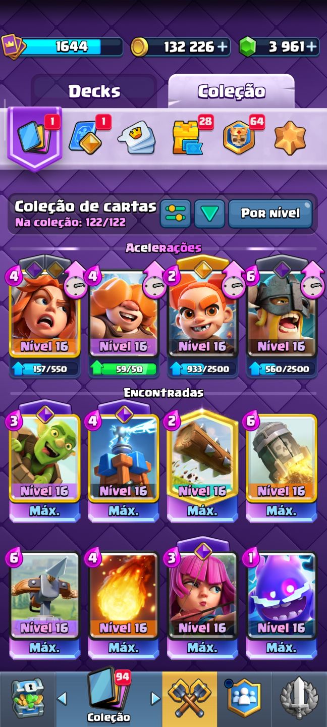 CONTA DE CLASH ROYALE BEM UPADA