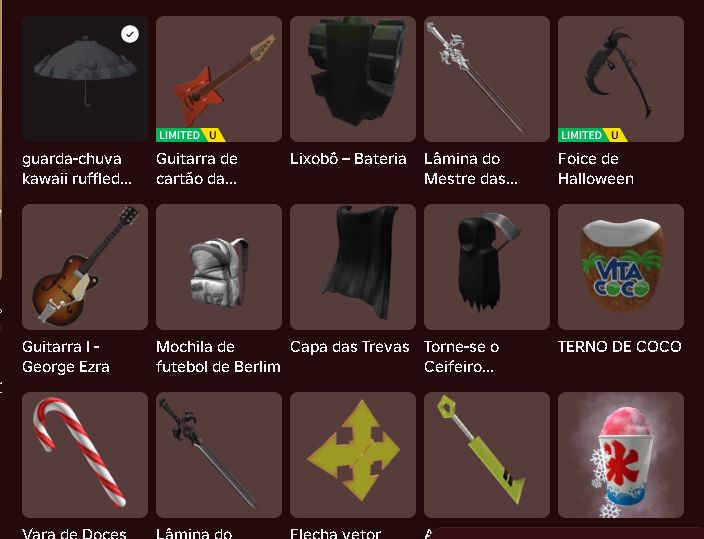 Conta de roblox com 10k de robux em skins
