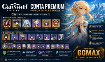 Conta Genshin Impact Premium | Chasca C0 + Andarilho + Nilou + Lauma