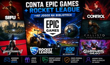 CONTA EPIC GAMES HOGWARTS LEGACY E MAIS (ROCKET LEAGUE NIVEL 850 COM 31 CHASSIS)