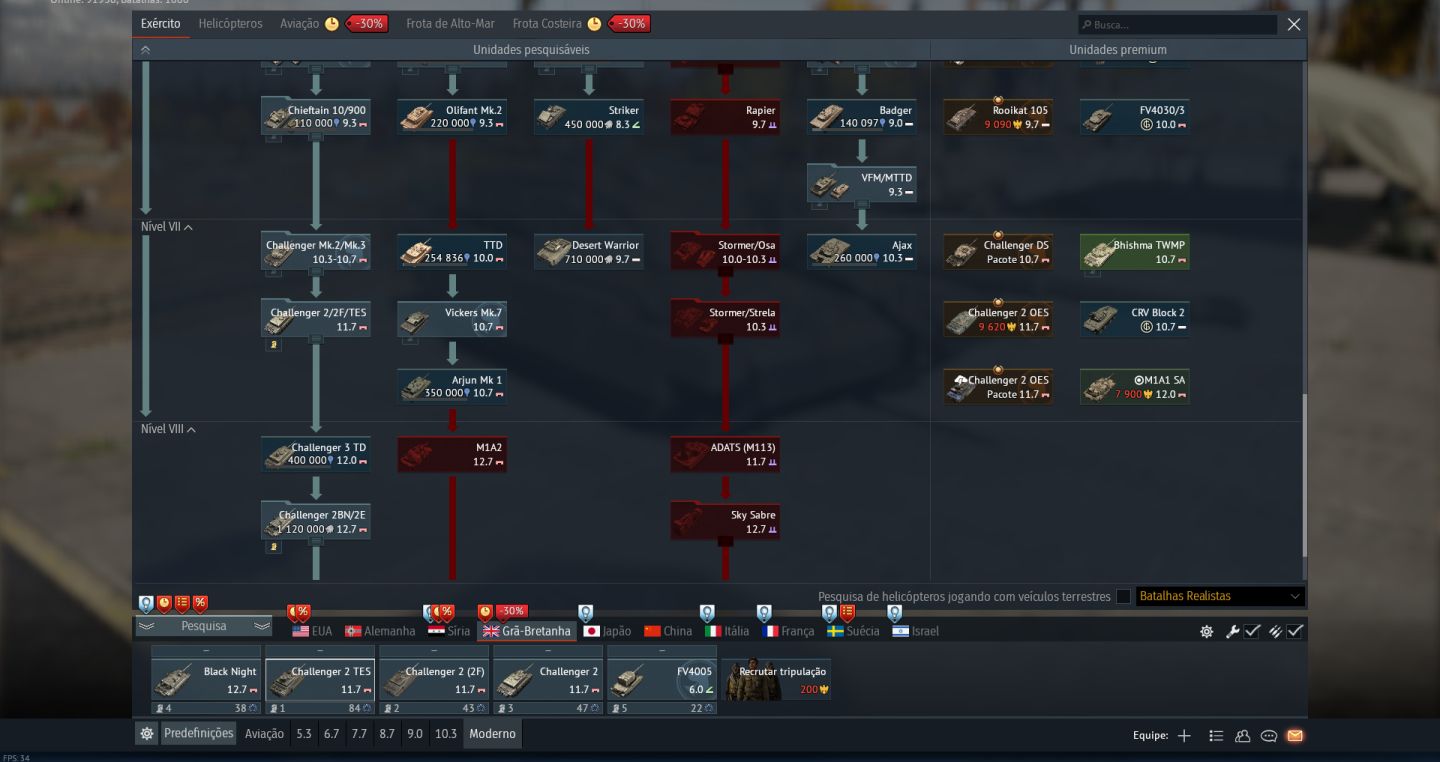 CONTA WAR THUNDER TOP TIER: URRS, UK, ISRAEL, MID TIER: EUA, ALEMANHA, FRANÇA.