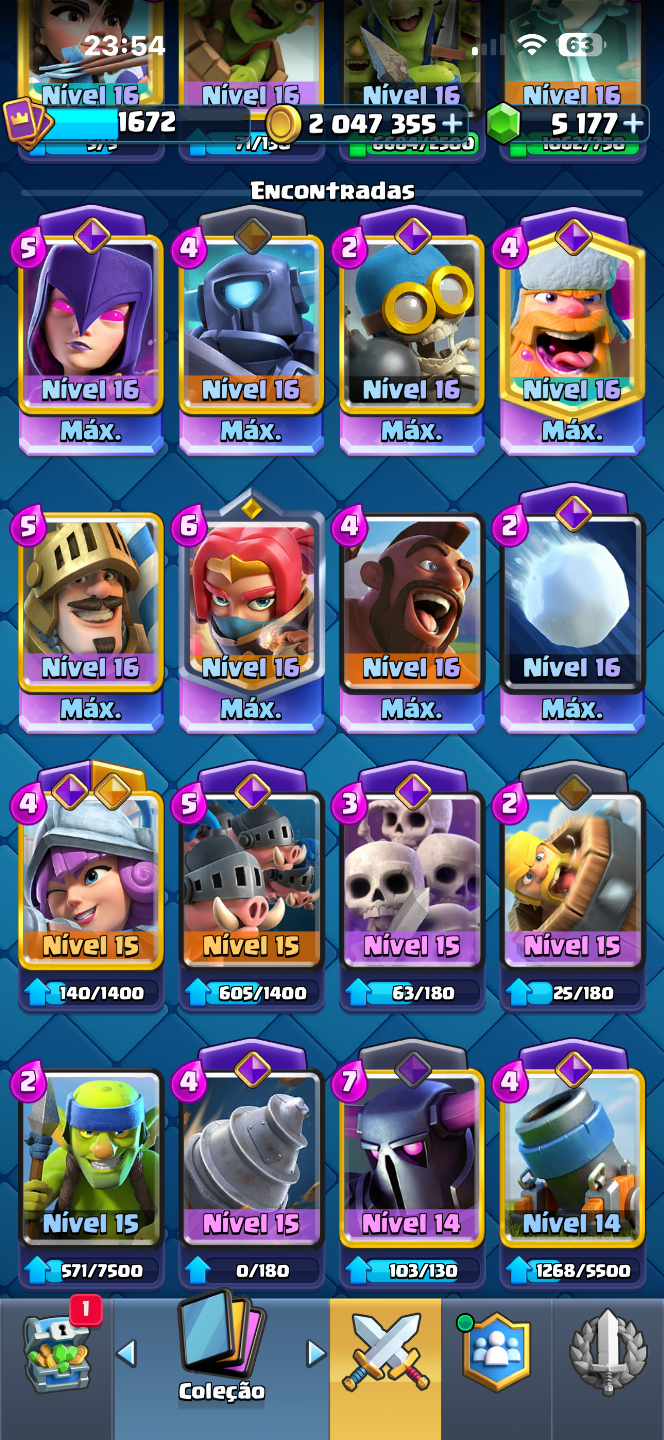 CONTA CLASH ROYALE BEM UPADA NO PRECINHO!!! com 14kbde troféu e 23 evos