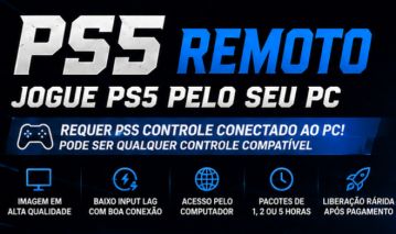 PS5 REMOTO - JOGUE PS5 PELO SEU PC | REQUER CONTROLE