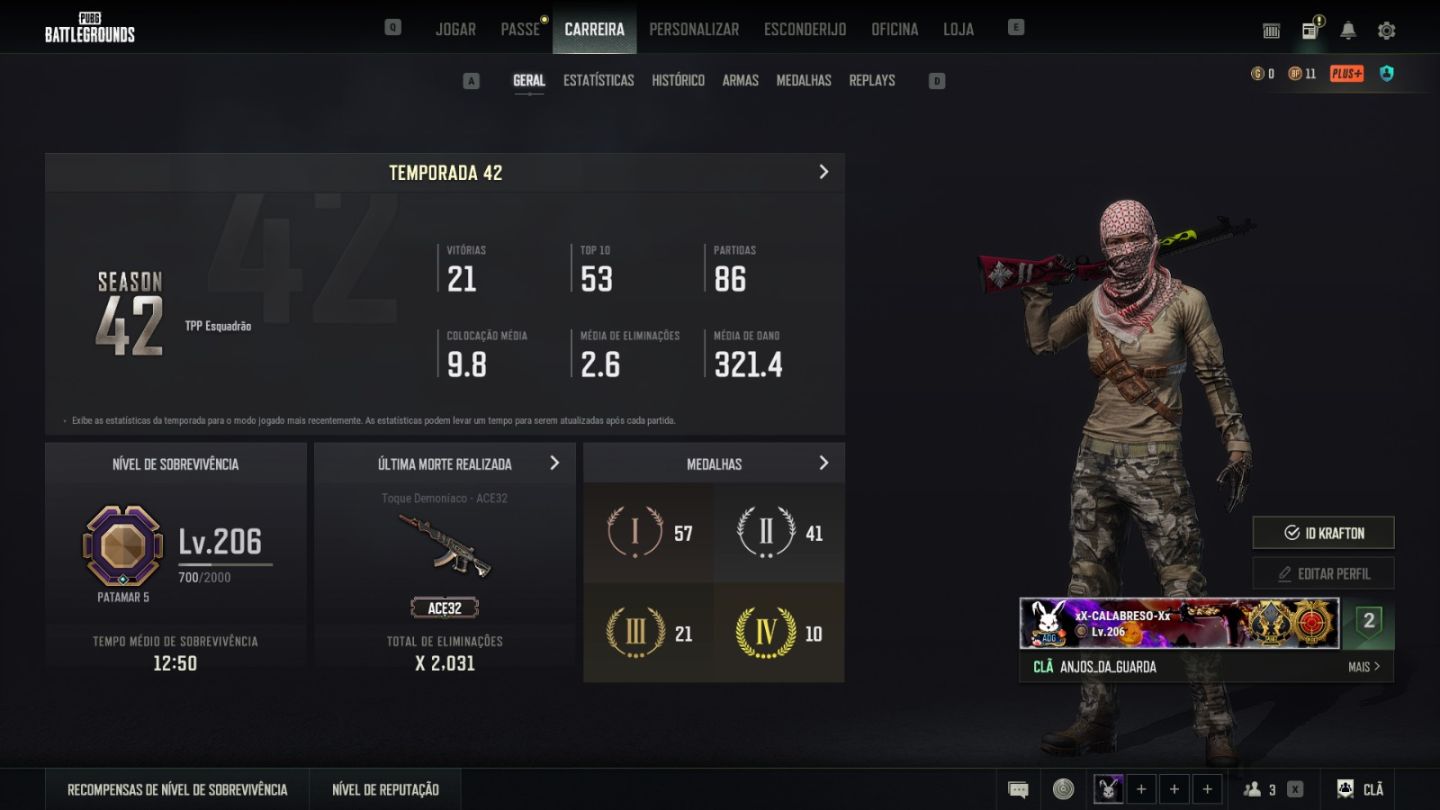 CONTA STEAM 10 ANOS + PUBG COMPLETO | M416 LV.9 + ACE32 LV.8 + M249 MAX + JOGOS