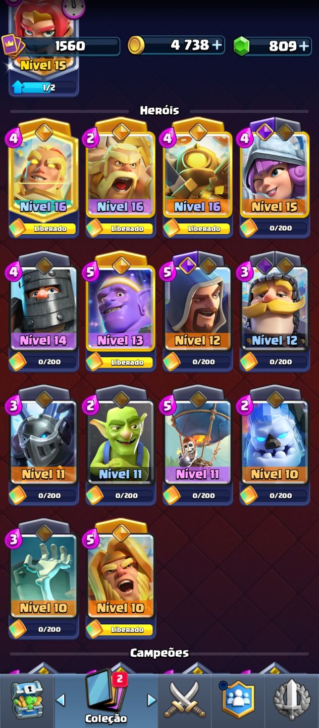 Conta Clash Royale bem Upada