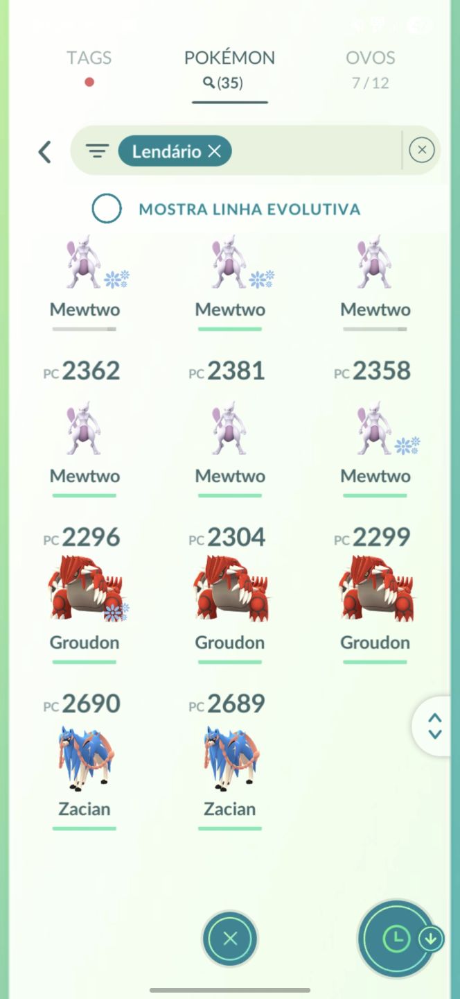 2 mewtwo shiny + 1 mewtwo 100% - Conta avançada Pokemon Go