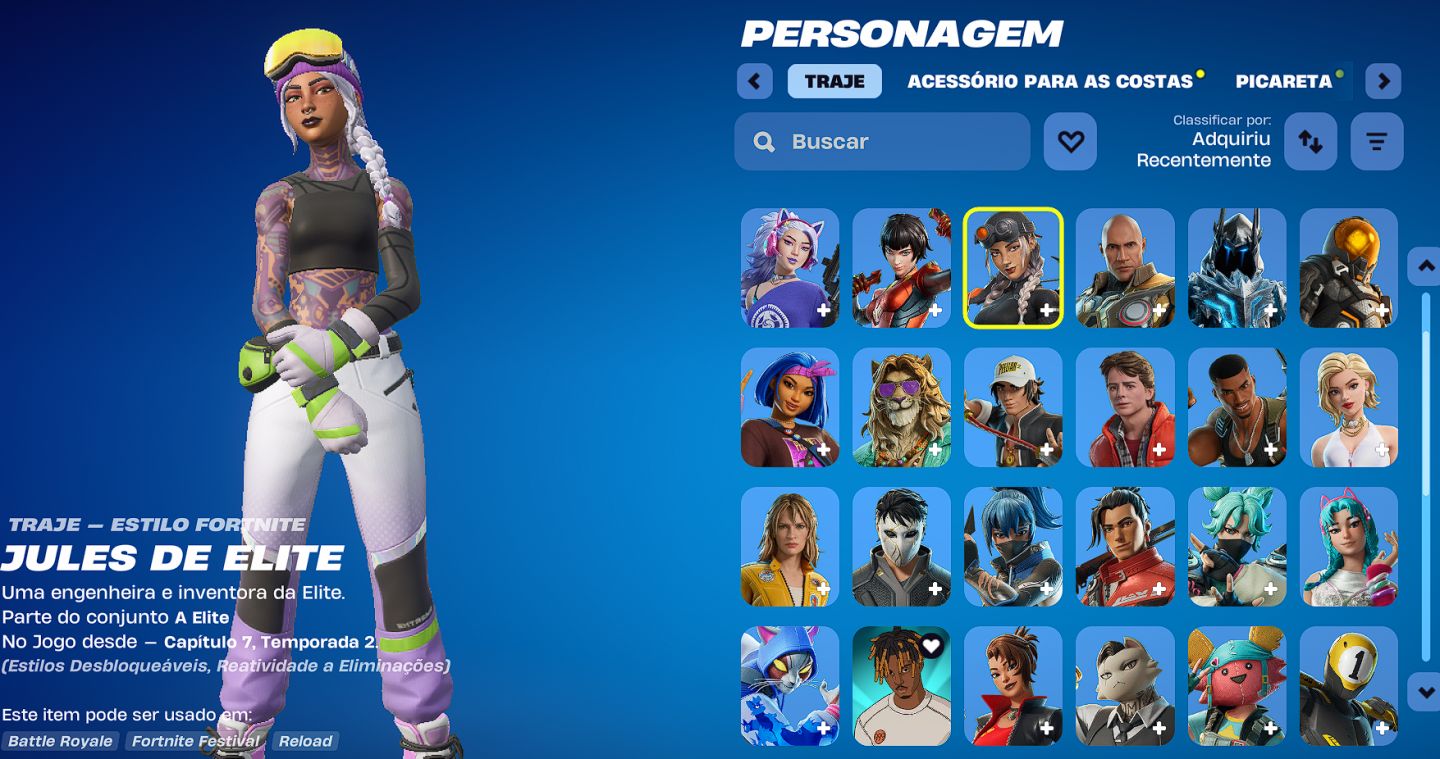 1x Conta Fortnite | 50 skins RARAS ( ELITE JULES + EMMA FROST)+1.100V-BUCKS