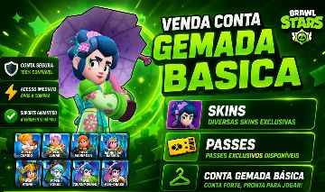 CONTA BRAWL STARS! VÁRIAS SKINS E HIPERCARGAS!