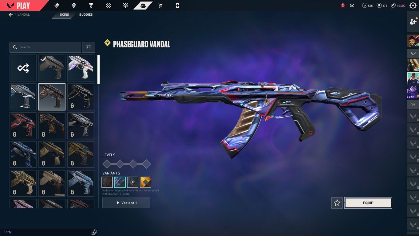 Valorant account, radiant and immortal, has kuronami knife and some other skins