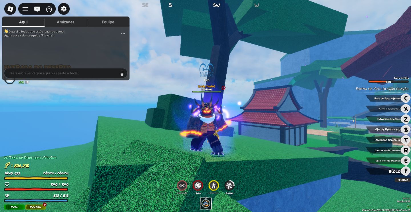 Conta Grand Piece Online com Dragon Lvl Max ,800K peli
