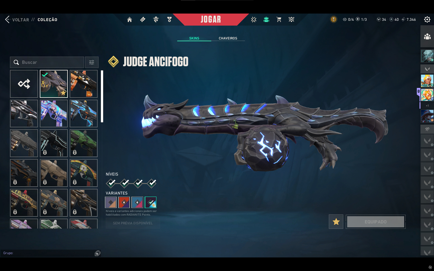Conta Valorant Full Skins Raras + Facas | Alto Nível | R$1.500 (Negociável)