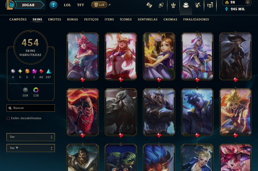 Conta do lol com 454 Skin