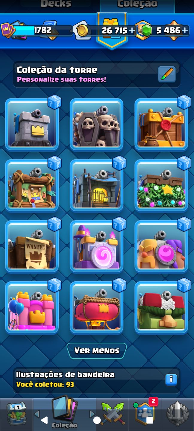 1782 COLEÇÃO | 21 EVO | 5486 GEMAS | 10832 | 91 EMOTES
