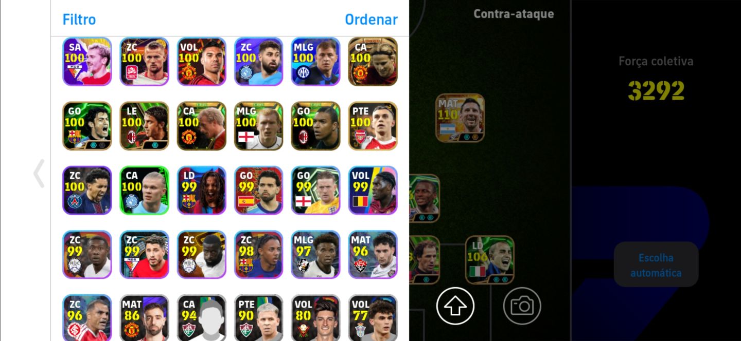CONTA TOP eFootball 3292 FORÇA | GULLIT 108 + MESSI 110 + BANCO RECHEADO!