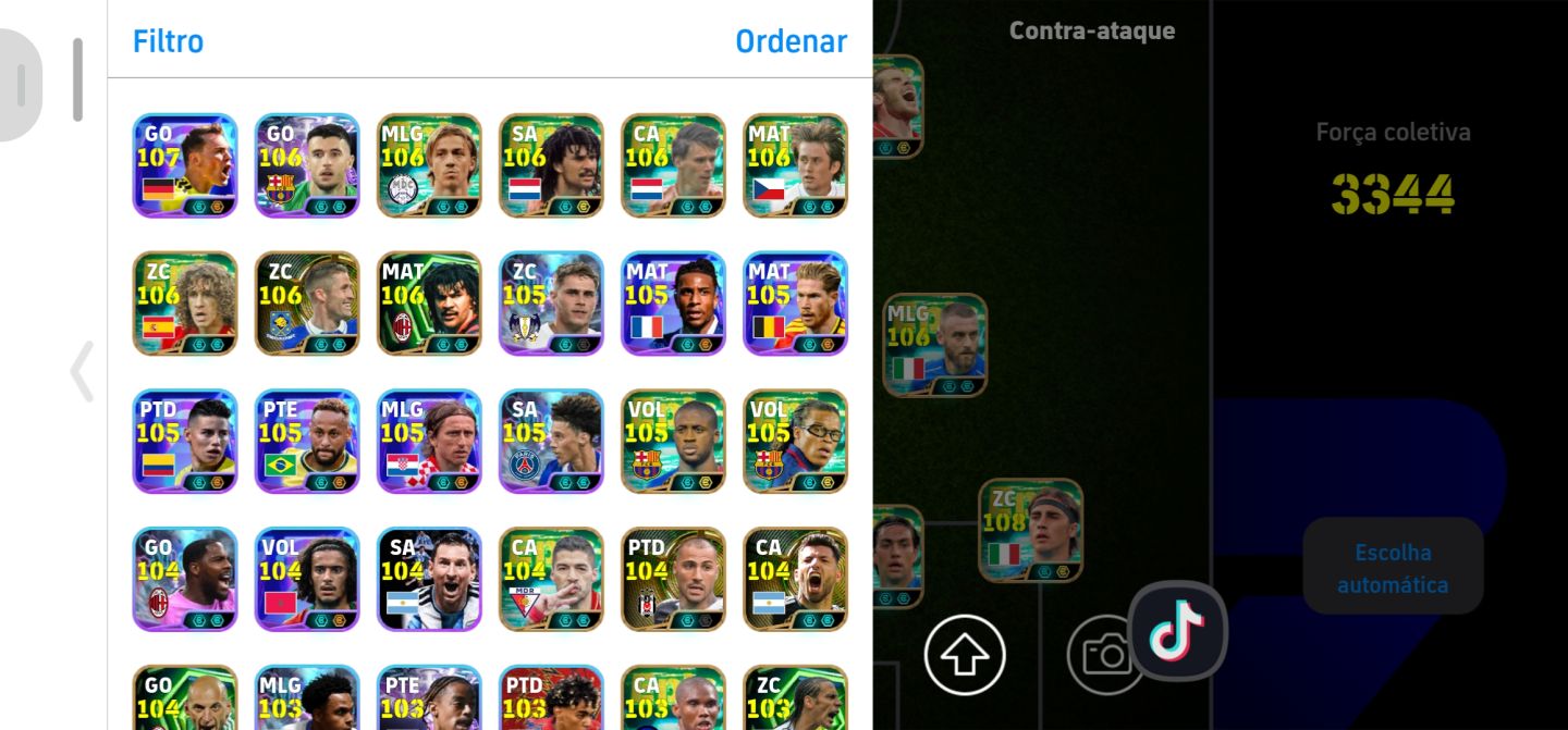 CONTA EFOOTBALL OVER 3344 COM MESSI E CRISTIANO BIG TIME