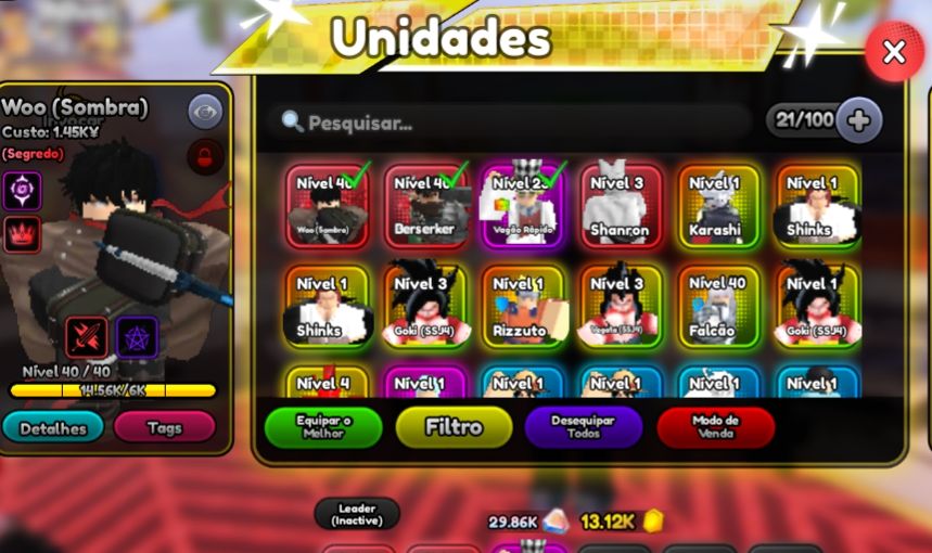 CONTA COM 70 ROBUX UPADA EM DIVERSOS PRINCIPALMENTE NO ANIME SQUADRON