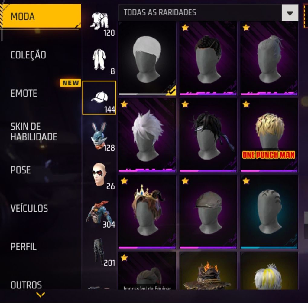Conta de Free Fire com muitas parcerias, punho do Saitama e evolutivas!